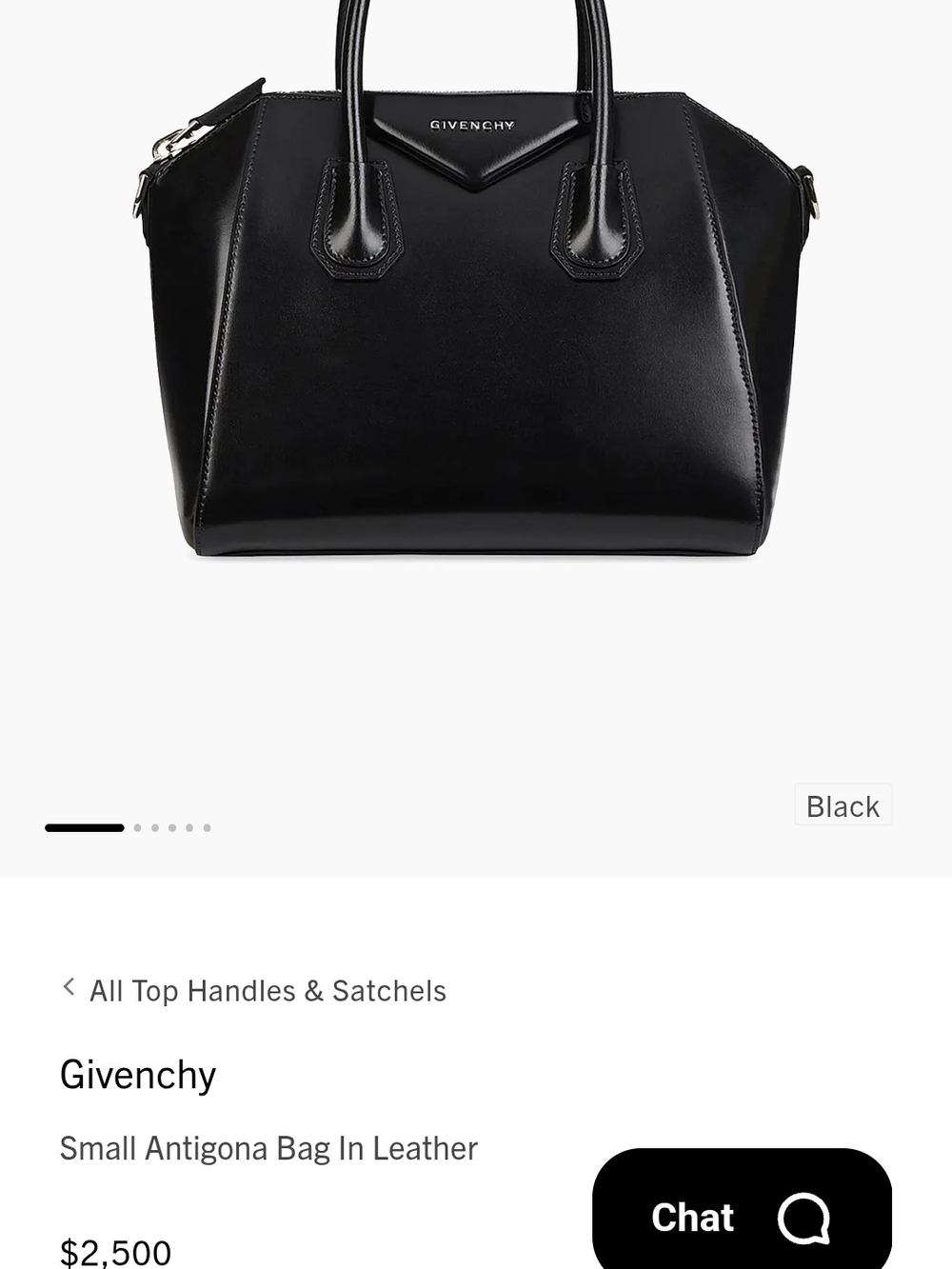 Givenchy Black Leather Satchel Top-Handle Bag